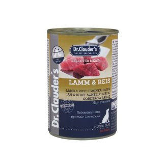 Dr.Clauder´s Hunde Nassfutter Selected Prebiotics Lamm & Reis 6x400g