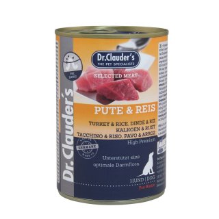 Dr.Clauder´s Hunde Nassfutter Selected Prebiotics Pute & Reis 6x400g