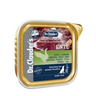 Dr.Clauder´s Hunde Nassfutter Selected Prebiotics Schälchen Ente 6x100g