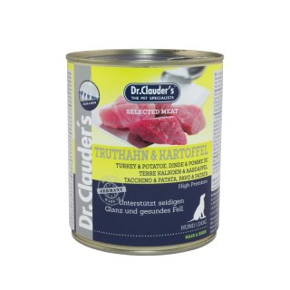 Dr.Clauder´s Hunde Nassfutter Selected Meat Truthahn & Kartoffel 6x800g