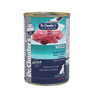 Dr.Clauder´s Hunde Nassfutter Selected Prebiotics Wild 6x400g