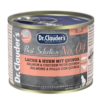 Dr.Clauder´s Katzen Nassfutter Best Selection No 4 Lachs & Huhn mit Quinoa 6x200g