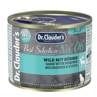 Dr.Clauder´s Katzen Nassfutter Best Selection No 6 Wild mit Kürbis 6x200g