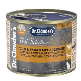 Dr.Clauder´s Katzen Nassfutter Best Selection No 7 Huhn & Fasan mit Aprikose 6x200g