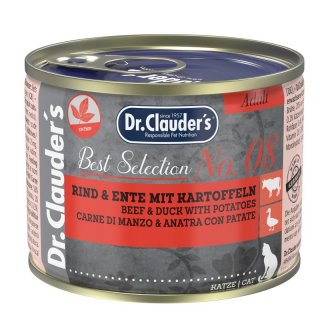 Dr.Clauder´s Katzen Nassfutter Best Selection No 8 Rind & Ente mit Kartoffeln 6x200g