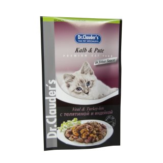 Dr.Clauder´s Katzen Nassfutter Selected Pearls Kalb & Pute 6x100g