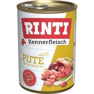 Rinti Hunde Nassfutter Dose Kennerfleisch Pute 6x400g