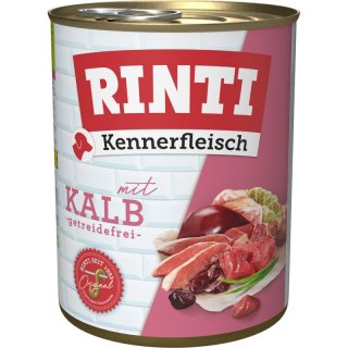 Rinti Hunde Nassfutter Dose Kennerfleisch Kalb 6x800g