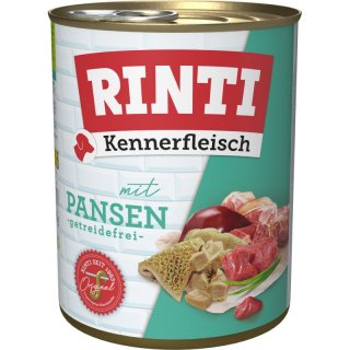 Rinti Hunde Nassfutter Dose Kennerfleisch Pansen 6x800g