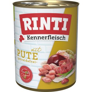 Rinti Hunde Nassfutter Dose Kennerfleisch Pute 6x800g