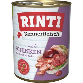 Rinti Hunde Nassfutter Dose Kennerfleisch Schinken 6x800g