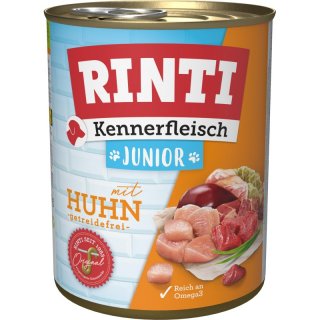 Rinti Hunde Nassfutter Dose Kennerfleisch Junior Huhn 6x800g