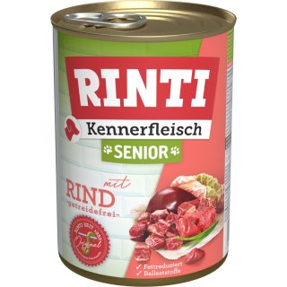 Rinti Hunde Nassfutter Dose Kennerfleisch Senior Rind 6x400g