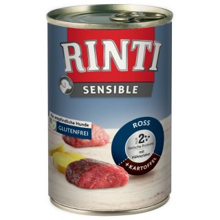 Rinti Hunde Nassfutter Dose Sensible Ross mit Hühnerleber & Kartoffel 6x400g