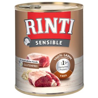 Rinti Hunde Nassfutter Dose Sensible Lamm & Reis 6x800g