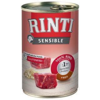 Rinti Hunde Nassfutter Dose Sensible Rind & Reis 6x400g