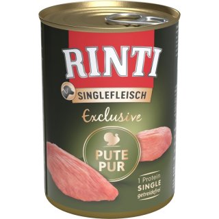 Rinti Hunde Nassfutter Dose Singlefleisch Exclusive Pute 6x400g