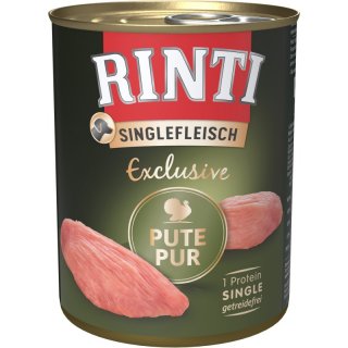 Rinti Hunde Nassfutter Dose Singlefleisch Exclusive Pute 6x800g