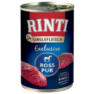 Rinti Hunde Nassfutter Dose Singlefleisch Exclusive Ross 6x400g