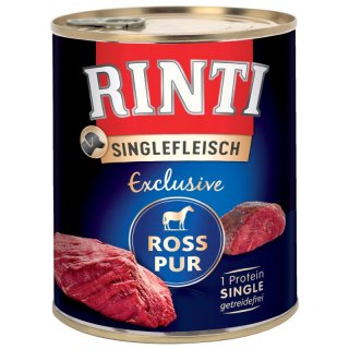 Rinti Hunde Nassfutter Dose Singlefleisch Exclusive Ross 6x800g