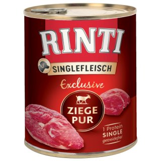 Rinti Hunde Nassfutter Dose Singlefleisch Exclusive Ziege 6x800g