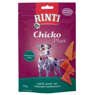 Rinti Hunde Snacks Beutel Chicko Plus 3x225g Knoblauchecken