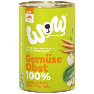 Wow Nassfutter Pur 100% Gemüse & Obst 6x400g