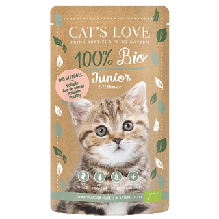 Cat´s Love Nassfutter Junior BIO Geflügel 6x100g