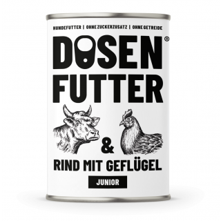 Schnauze&Co Hunde Nassfutter Junior Rind & Geflügel 6x400g