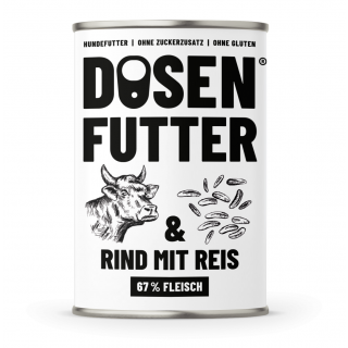 Schnauze&Co Hunde Nassfutter Rind & Reis 6x400g