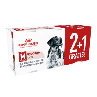 ROYAL CANIN Hunde Nassfutter MEDIUM Adult Loaf Mousse 3 x 410g 2+1 Gratis