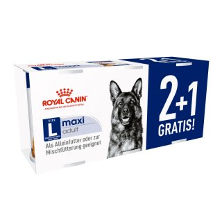 ROYAL CANIN Hunde Nassfutter MAXI Adult Loaf Mousse 3 x 410g 2+1 Gratis