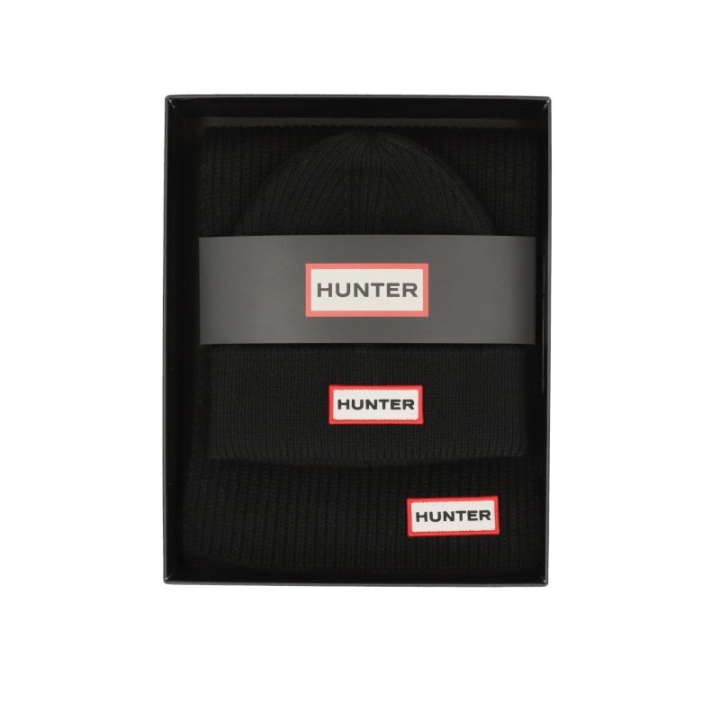 Hunter Boots Unisex Set Mütze/Schal Jura Schwarz