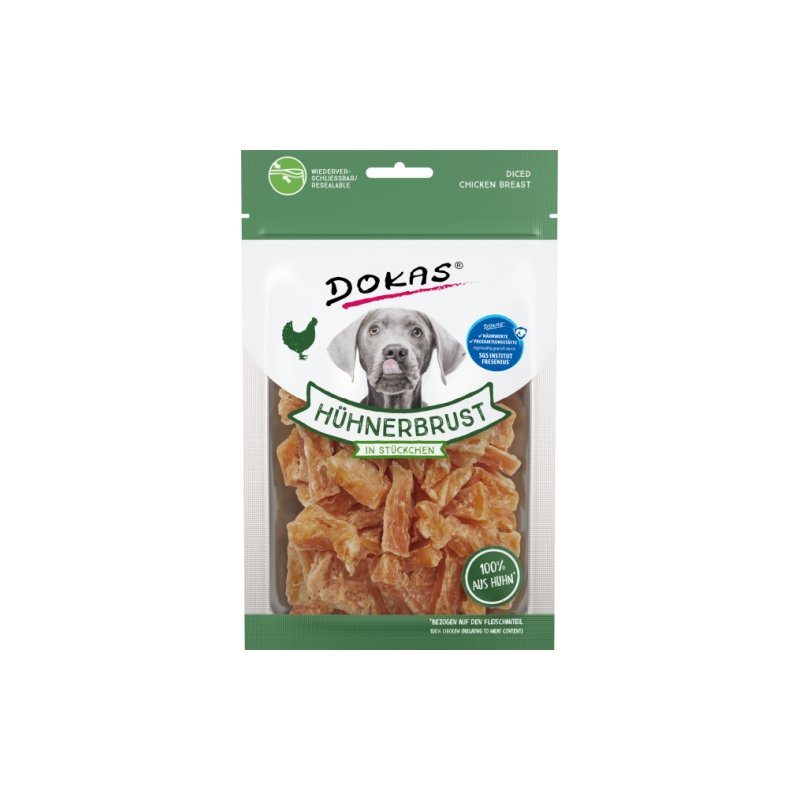 Dokas Hunde Snack Hühnerbrustfilet in Stückchen 10x70g