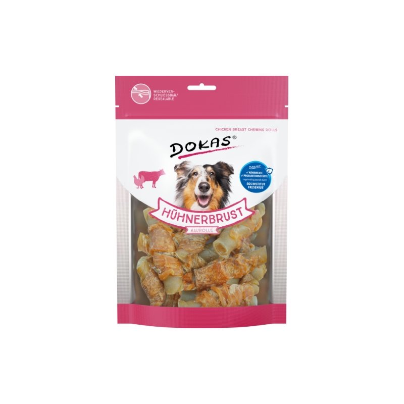 Dokas Hunde Snack Kaurolle Hühnerbrust 250g