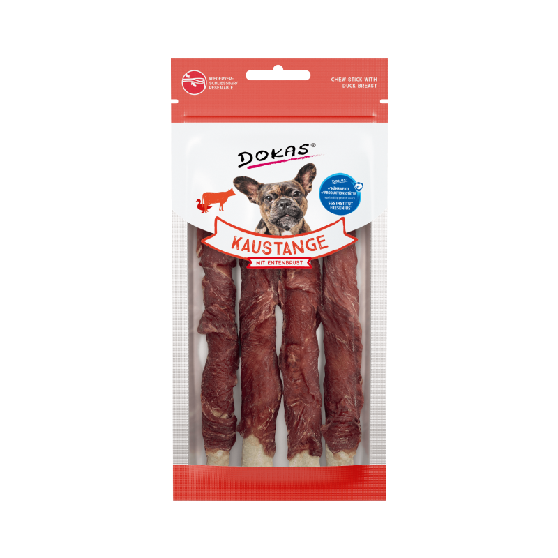 Dokas Hunde Snack Kaustange mit Entenbrust 10x50g