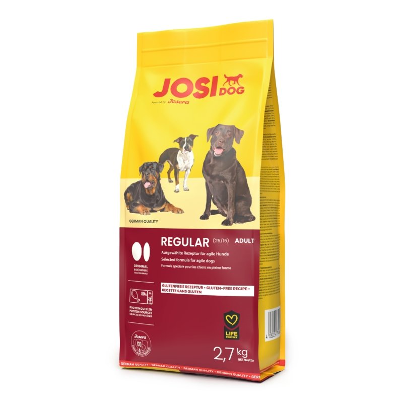 JosiDog Hunde Trockenfutter Regular 3x2,7kg