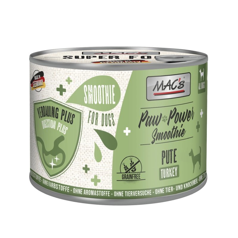 Mac's Dog Snack Paw Power Smoothie Pute - Verdauung Plus 6x200g