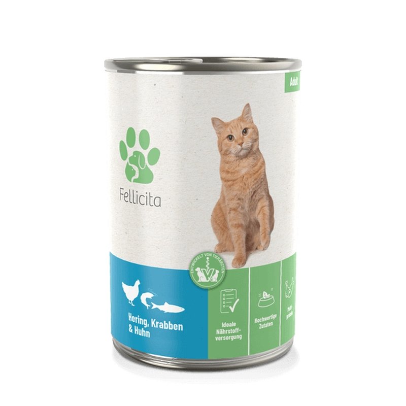 Fellicita Cat Nassfutter Hering, Krabben & Huhn 400g