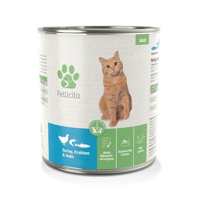 Fellicita Cat Nassfutter Hering, Krabben & Huhn 800g