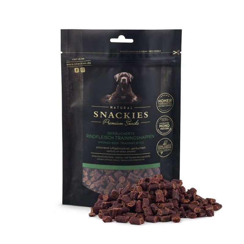 Snackies Hundesnack Geräucherte Rindfleisch-Trainingshappen, soft 80g