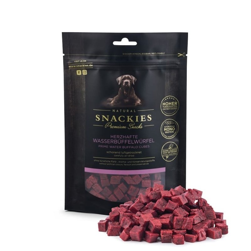 Snackies Hundesnack Herzhafte Wasserbüffelwürfel 80g