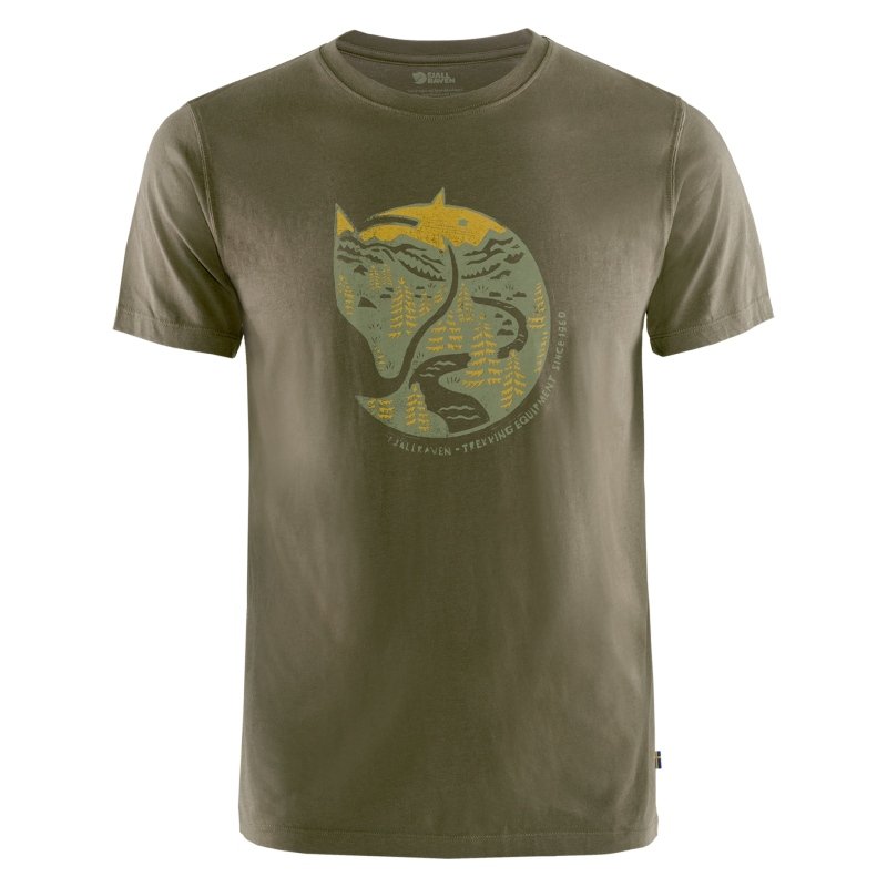 Fjällräven Herren T-Shirt Arctic Fox Dark Olive S