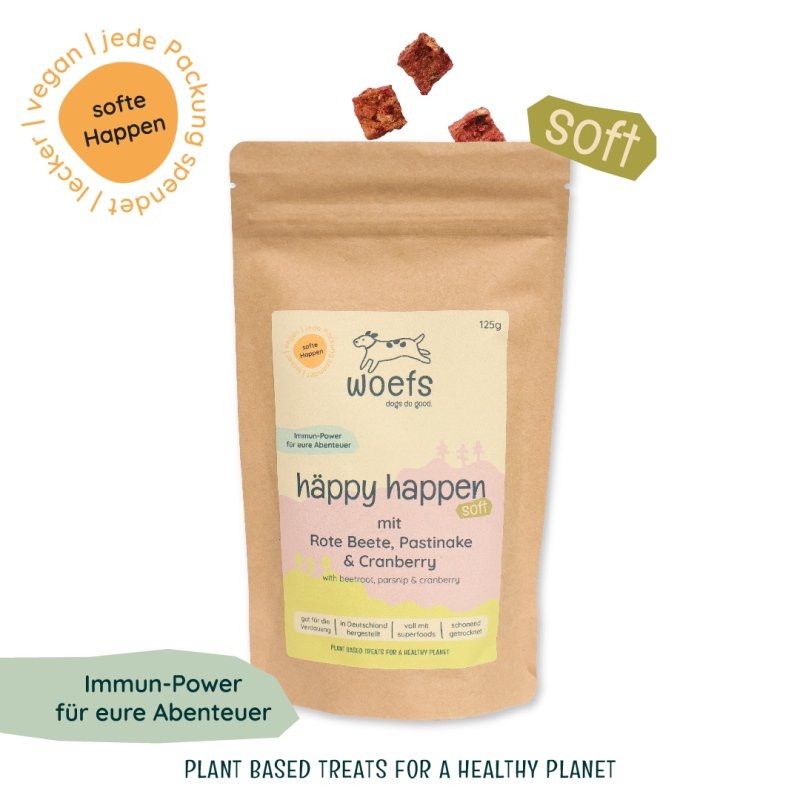 woefs - dogs do good Hunde Häppy Happen – mit Rote Beete, Pastinake & Cranberry 125g