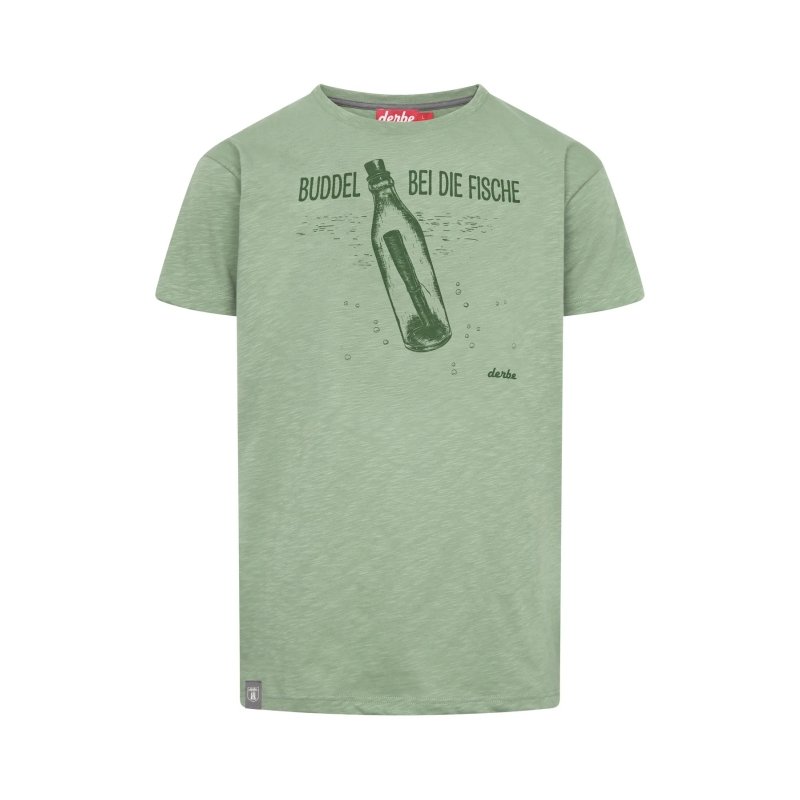 Derbe Herren T-Shirt Fischbuddel Hedge Green M