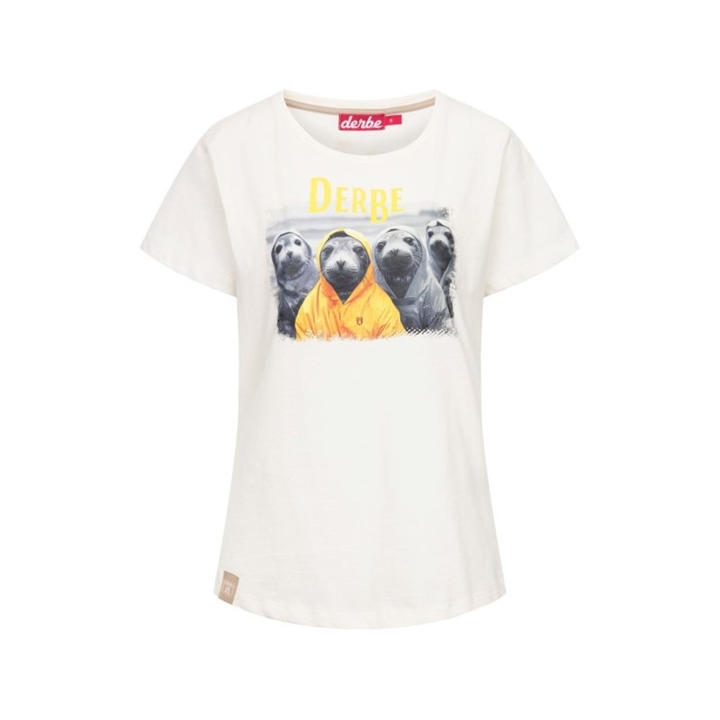 Derbe Damen T-Shirt Robbentour Off white S