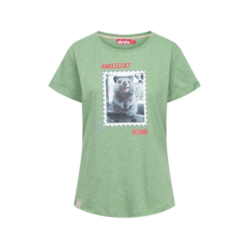 Derbe Damen T-Shirt Angeleckt Hedge green M