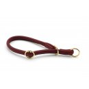 Maul Ledermanufaktur Hundehalsband Rundgen&auml;ht Burgundy/Gold