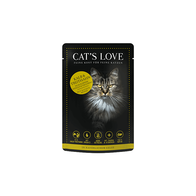 Cat´s Love Nassfutter Adult Kalb & Truthahn 85g