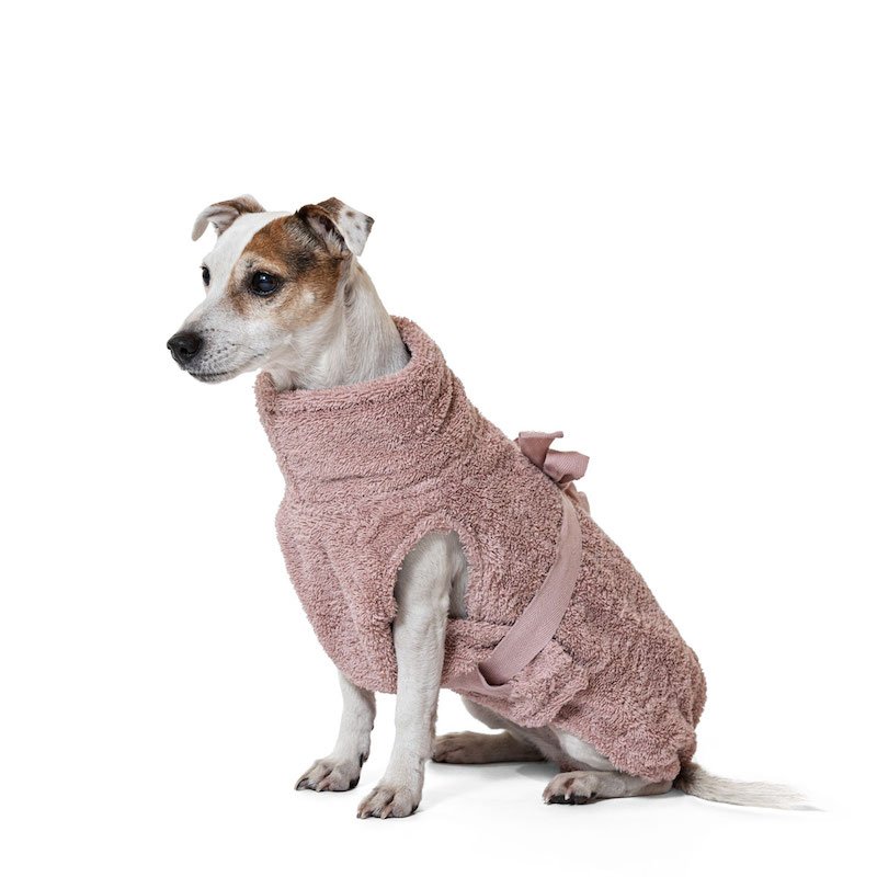 Lill`s Dog Hundebademantel aus Bio-Baumwolle Altrosa 3XL